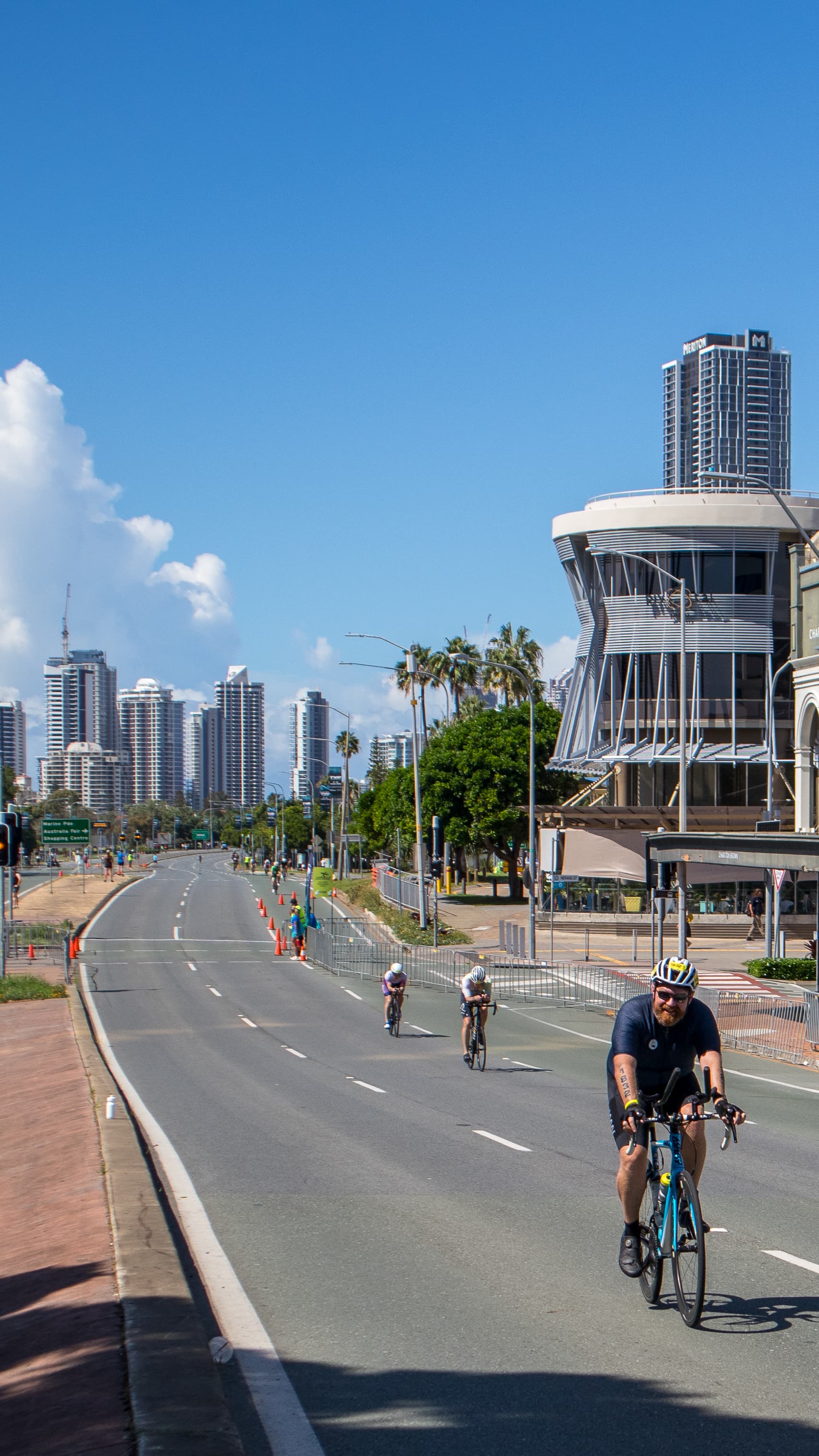 Cyclist on a closed road course